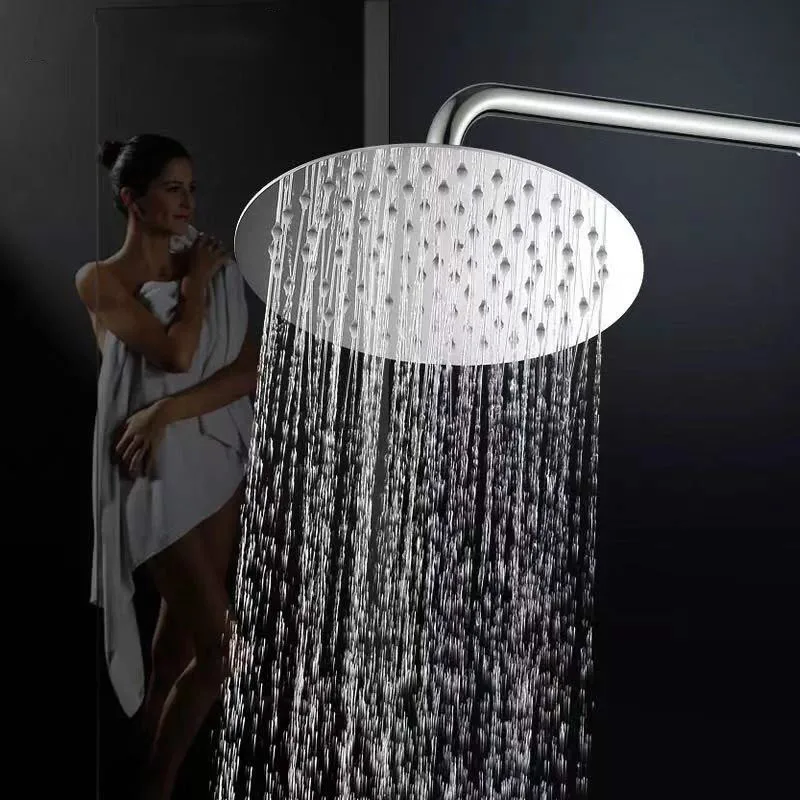 8 Inch Rainfall Shower Head Stainless Steel Ultra-thin Waterfall Shower Heads Bathroom Rainfall Shower Head Rain Square Round