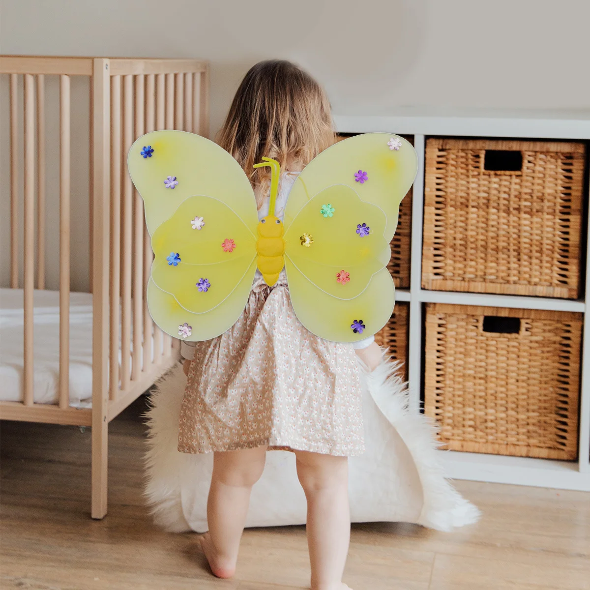 

3Pcs Double Layer Butterflies Wings Headband Wand Costume Fairy Dress Up Party Fairy Wings for Butterflies Wing Set