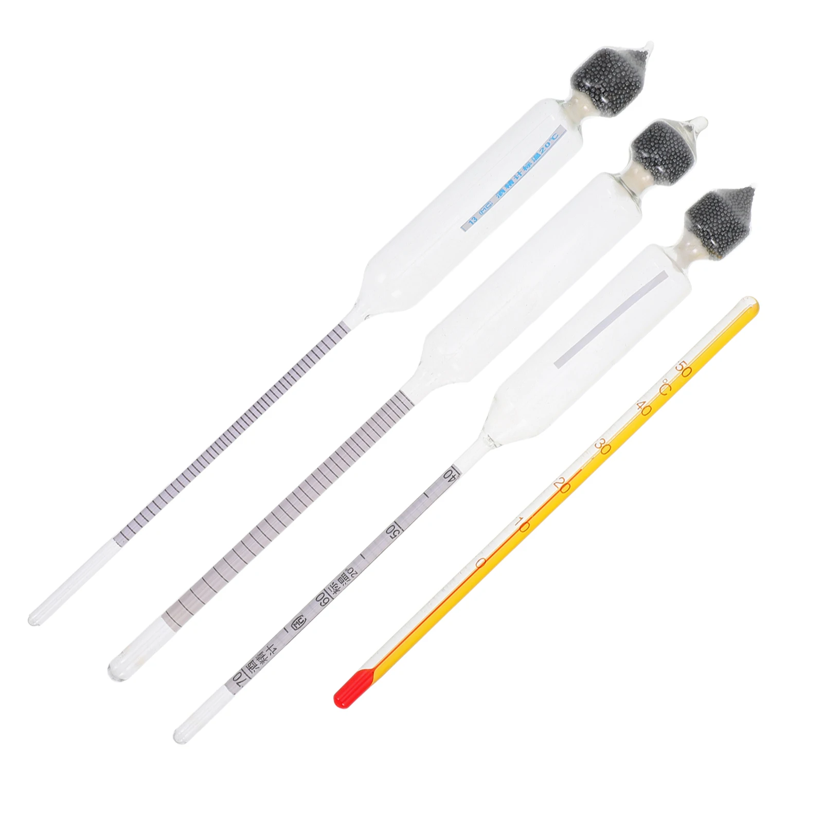 

3 Pcs Alcohol Meter Hydrometer for Beer Making Brewing Equipment Thermometer Glass 0-100 Degree Measuring Instruments