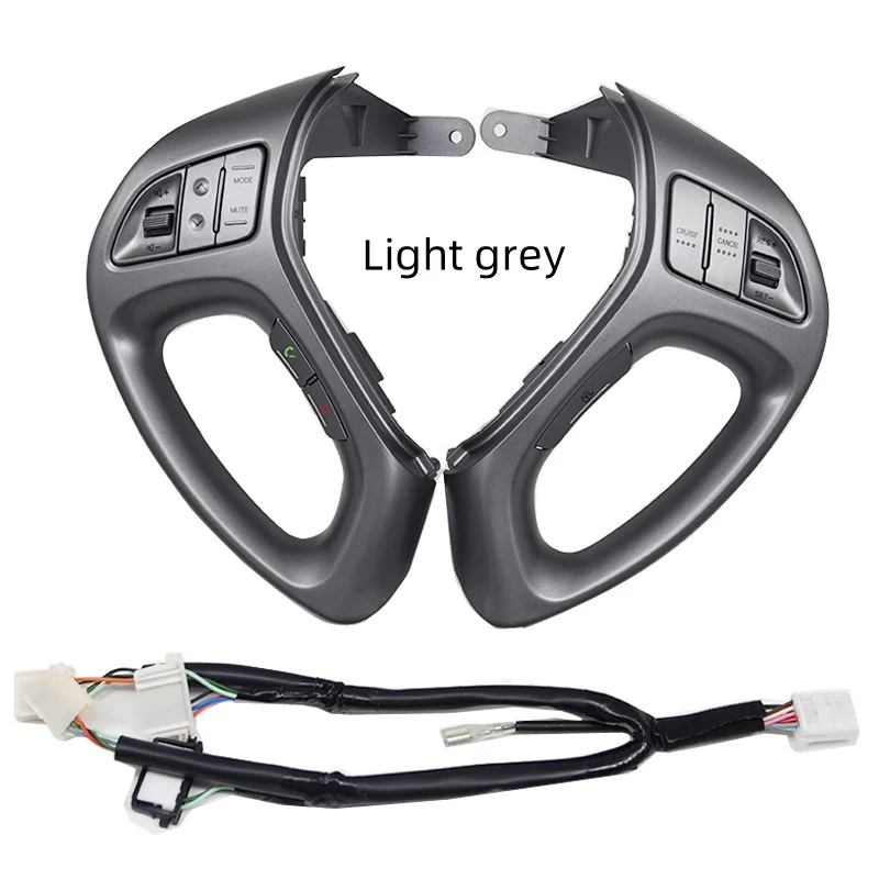 

For Hyundai Tucson ix35 Car Steering Wheel Cruise Bluetooth Control Buttons With Cables Light Grey