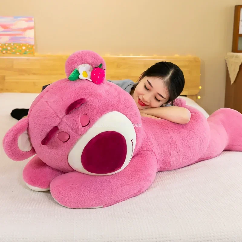 100cm Super Big Size Disney Lotso Doll Plushies Pillow Home Decoration Cute Anime Plush Stuffed Doll Children's Birthday Gift