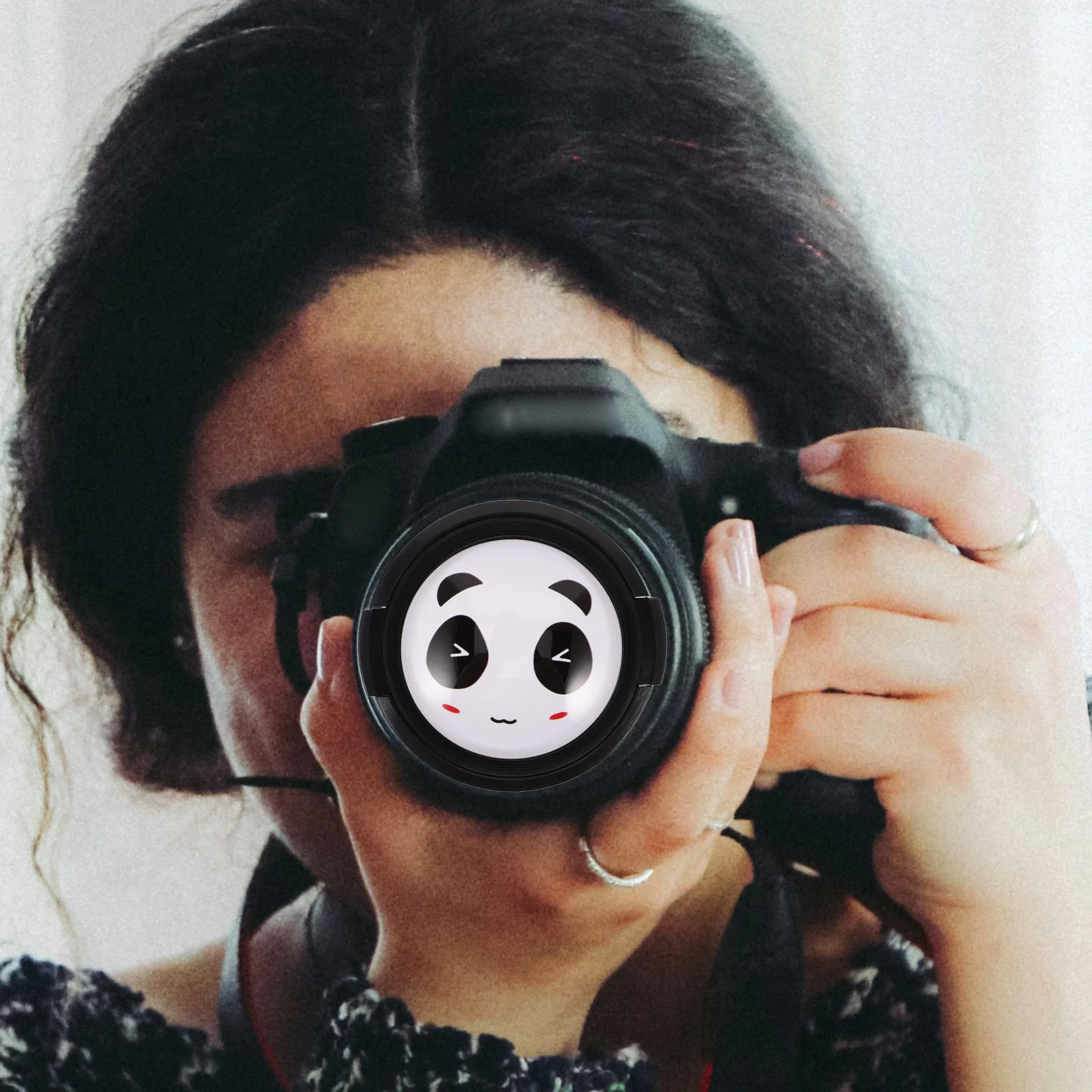 Pelindung Lensa Kamera Panda yang Tahan Lama Desain Unik Mudah Dipasang Kompatibilitas Universal untuk Aksesori Kamera Instan Dslr