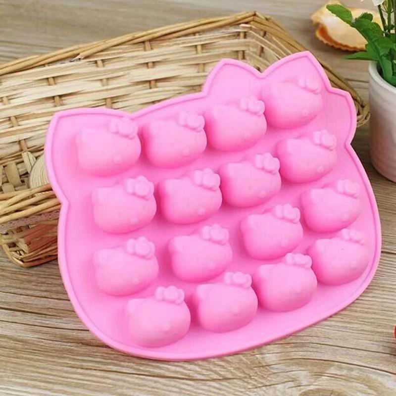 Hallo Kitty Ice Tray Silicone Mold DIY Chocolate Biscuit Mold Baking Tools Sanrio Cute DIY Baking Epoxy Candy Mold Gift