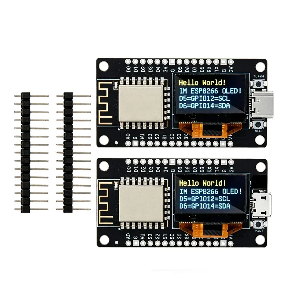 NodeMCU ESP8266 papan pengembangan dengan Display OLED 0.96 inci CH340G ESP-12F modul WiFi TYPE-C USB UNTUK for Arduino Micropy