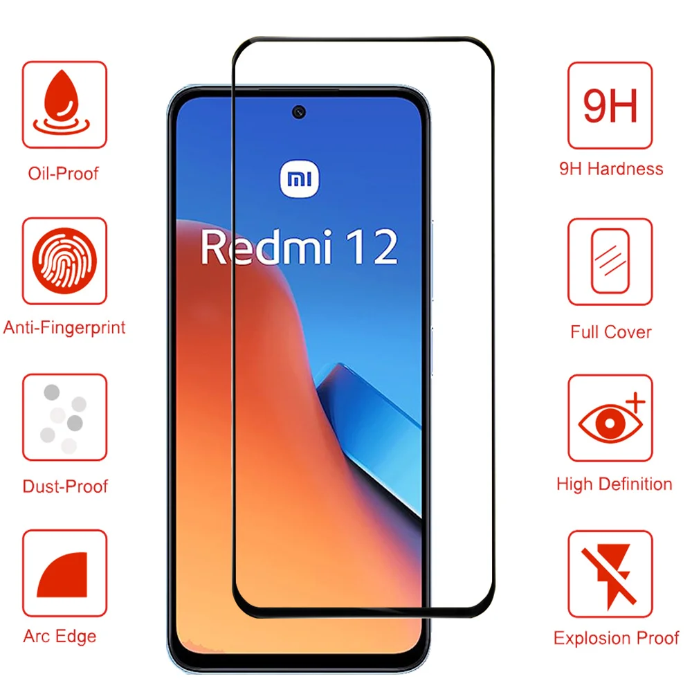 Redmi 12 Verre Pour Xiaomi Redmi Note 13 Pro 5G Glass Redmi Note13 Verre trempé Redmi Note 12 Pro Plus Protecteur d\'écran Redmi Note 12S Film