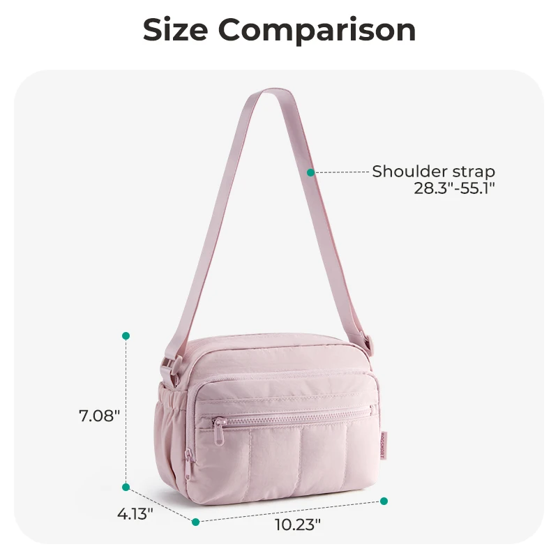 BAGSMART Borse a tracolla Borsa a tracolla Hobos imbottita casual da donna Borsa a tracolla portatile da viaggio femminile in tinta unita