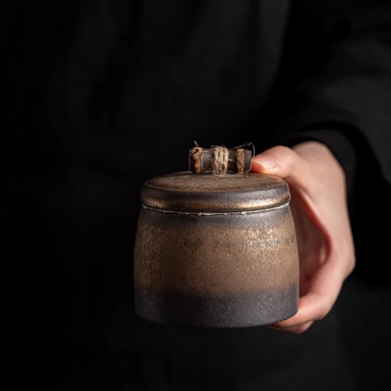Portable Small Sealed Jar Ceramic Tea Jar Tea Caddy Storage Tank Moisture-proof Teas Container Storage Bottle Food Organizer
