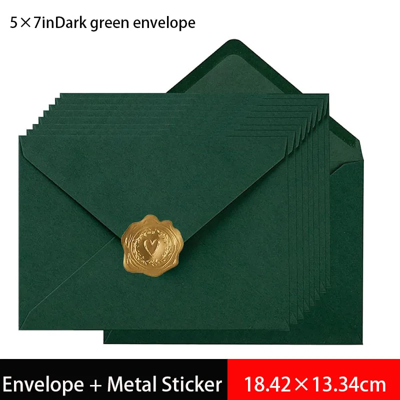 50pcs Green Envelope 13x18cm High-grade 120g Paper for Wedding Invitations Business Activity Birthday Love Letter Greeting Cards