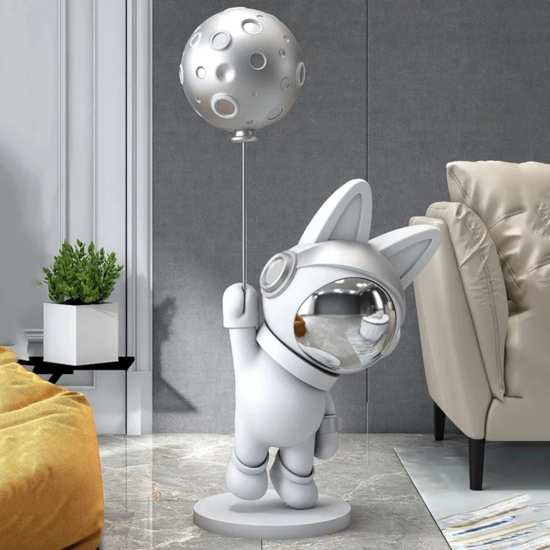 Home Decor Sculpture & Figurines Decoration Accessorie Space Rabbit Balloon Large Floor Ornament Living Room Resin Animal Statue