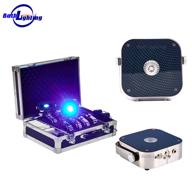 Battery-Powered Mini Uplights RF Remote LED Spotlight Set With Case Party Lights