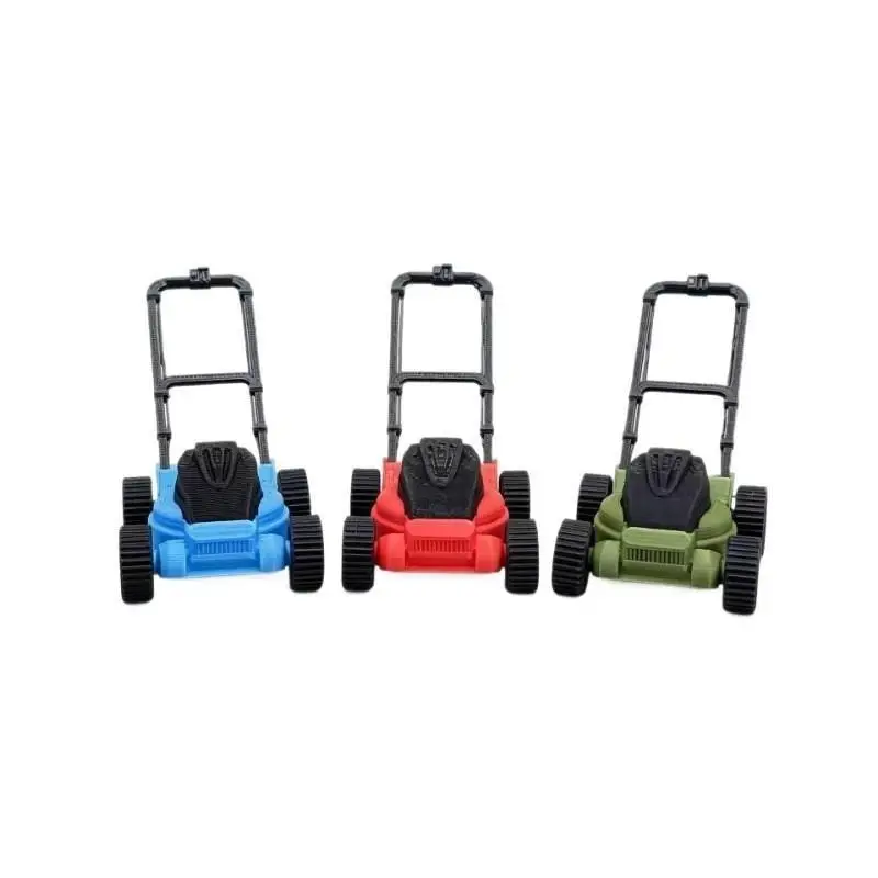 Mini Lawn Mower Dollhouse Collection Model Hand Push Grass Cutter Decor Ornament for Fairy Garden Micro Landscape Craft