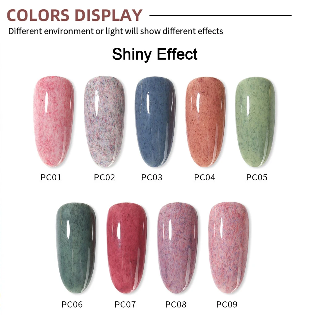 Vendeeni 9 Farben Flauschiger Gel-Nagellack Semi-Permanent UV LED Aushärtbarer Gel-Lack DIY Plüsch Samt Nagelkunst Gel-Lack – Detail 5