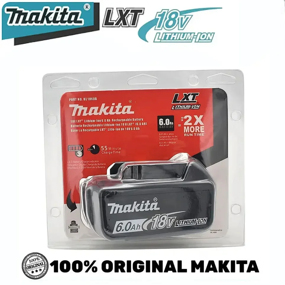 100% original Makita 6.0Ah 18V Rechargeable Battery for Makita 18V BL1830 BL1830B BL1840 BL1840B BL1850 BL1850B Power Tools