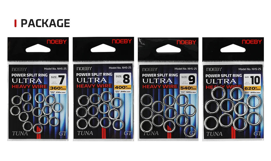 NOEBY Ultra Heavy Wire Power Edelstahl-Splitringe # 7 # 8 # 9 # 10 Offshore Big Game Bluefin Tuna GT Angelgerät mit geteilten Ringen – Detail 7