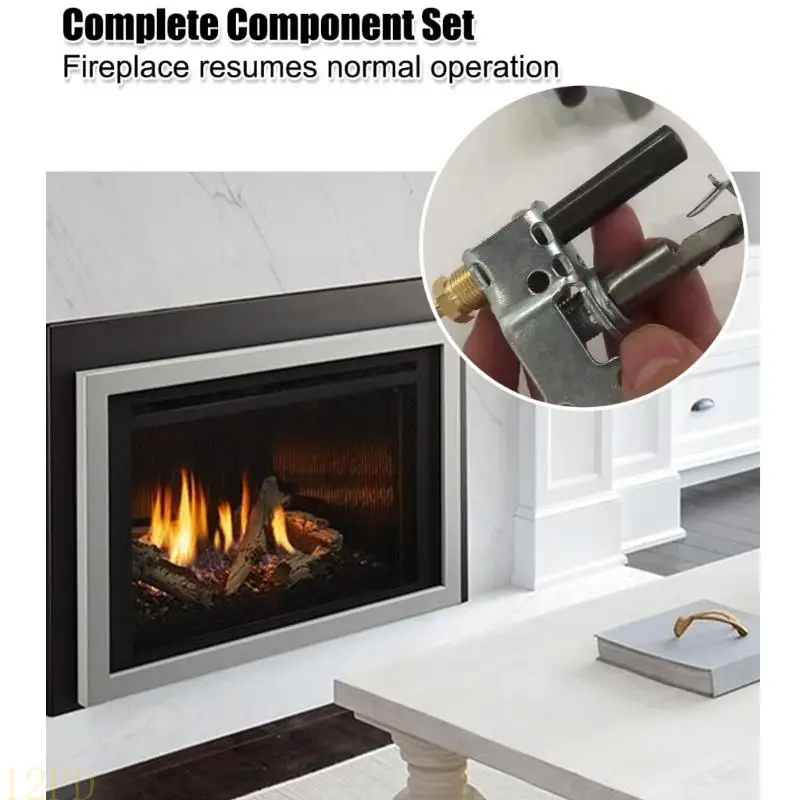 12PD Full Component Gas Fireplaces Ignitors Set with Adjustable Pressure Regulation & Erosion Resistance for 25122 25730 Use