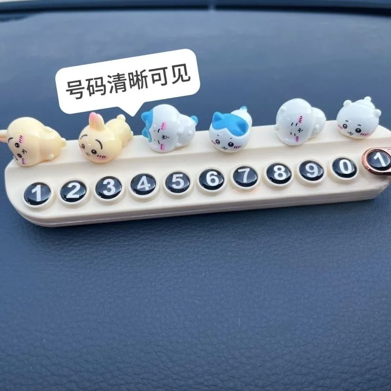 Kawaii Chiikawa Car Parking Phone Number Plate Hidden Temporary Parking Card Dashboard Contact Number Display Car Interior 2026 - view 5