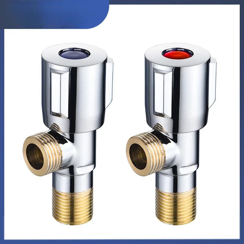 Water Heater Water Stop Valve All Copper Triangular Valve 304 Stainless Steel Thickened 4 Points One In One Out Toilet