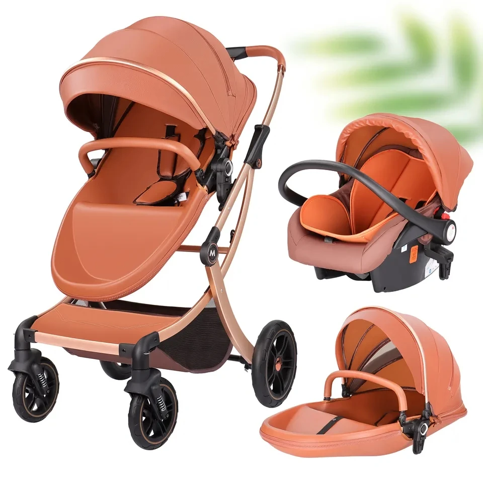 Hot Sale Luxury Big Wheel High View Stroller, New Design 3-in-1 Stroller