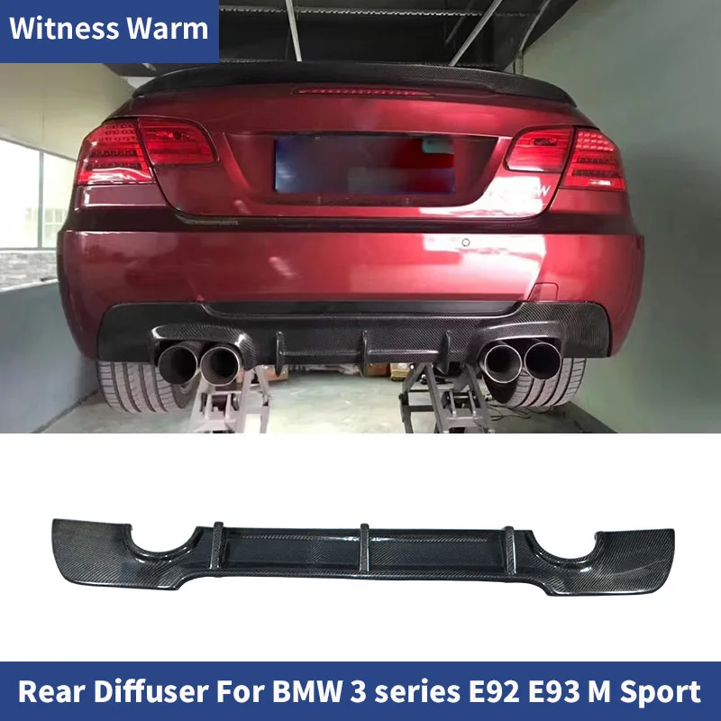 Carbon Fiber Car Rear Bumper Diffuser Lip Spoiler for Bmw 3 Series 316i 330i 335i E92 Mt Sport Bumper Coupe Two Out Exhaust