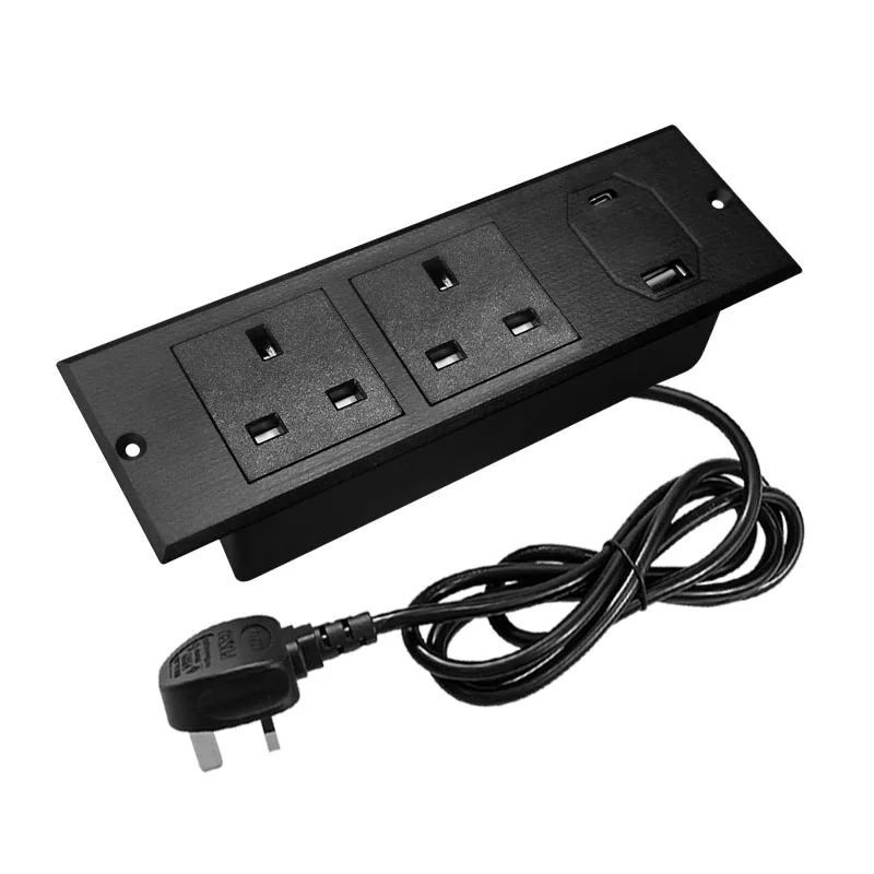 

Conference Embedded Power Board Outlet with 2 USB Ports Desktop Outlet European Outlet Power Extension Board
