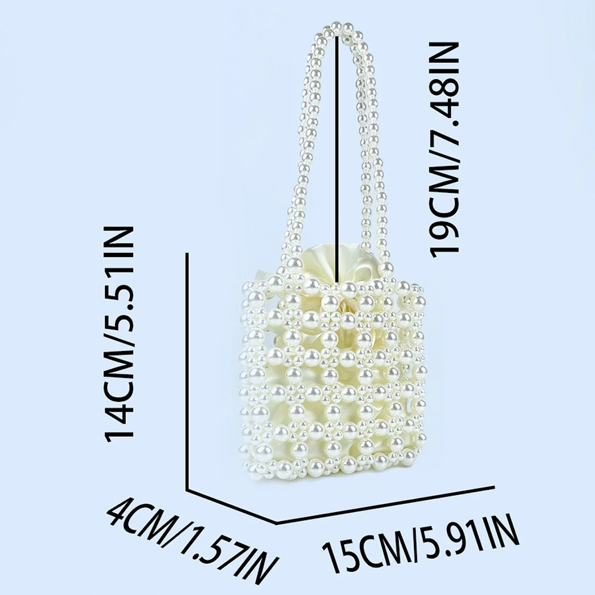 New French style elegant lady pearl handbag, handmade beaded finished bag, summer mobile phone small square bag