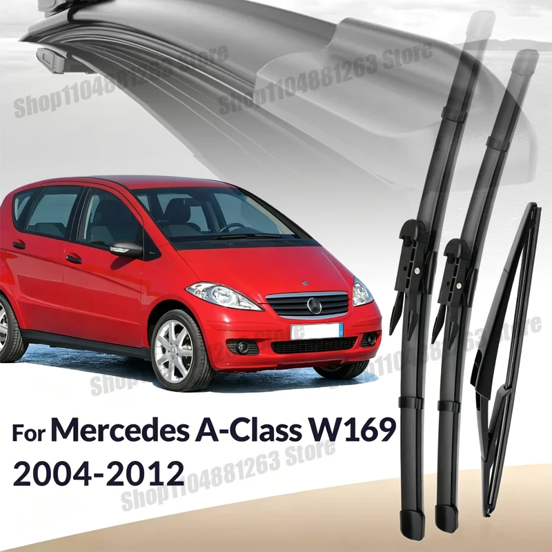 

Front & Rear Wiper Blades For Mercedes Benz A-Class W169 2004-2012 2005 Wiper Windshield Windscreen Window Brushes 26"+23"+12"