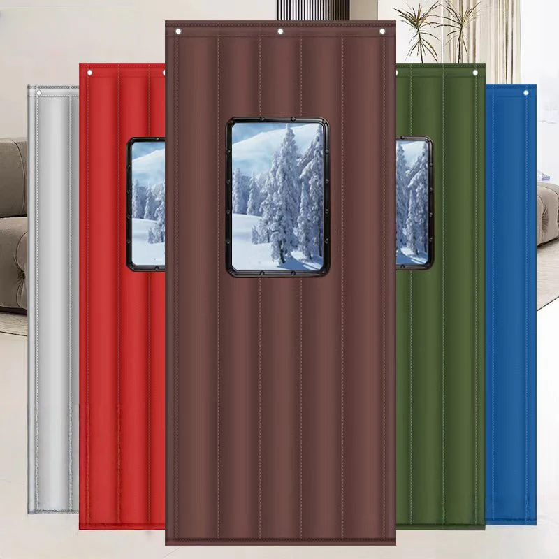 

1 Piece Winter Door Curtain Thicken Quilted Blackout Curtains Heavy Duty Living Room Bedroom Thermal Insulated Drapes Anti-cold