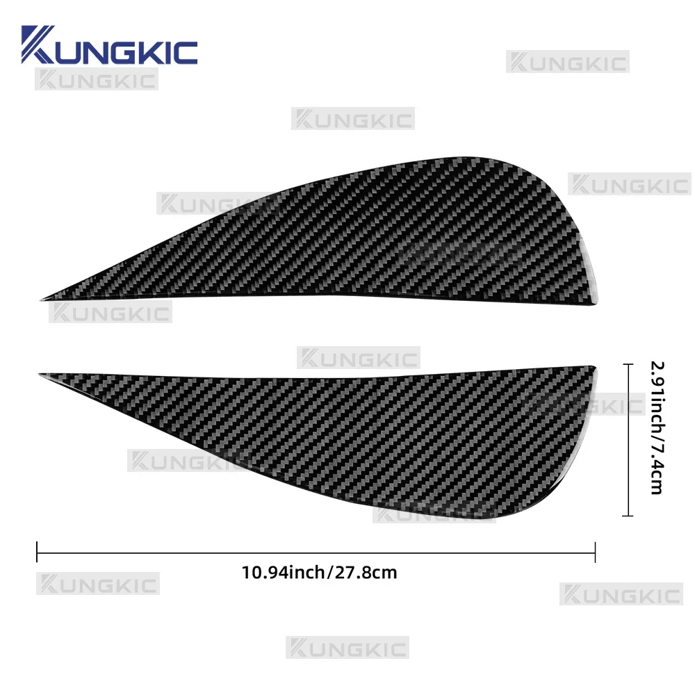 For Fiat 500 2008-2024 For Abarth 595/695 2012-2021 2022 2023 2024 LHD RHD Car Rear Armrest Trim Real Soft Carbon Fiber Sticker 5
