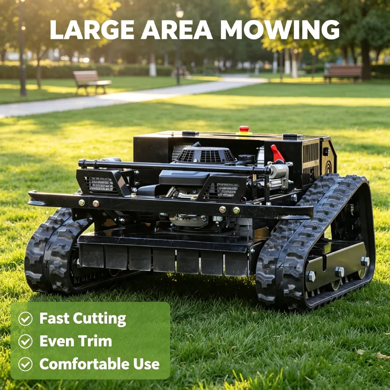 Customized CE EPA Li-ion Battery Crawler RC Robotic Mower Heavy Duty for Steep Slopes