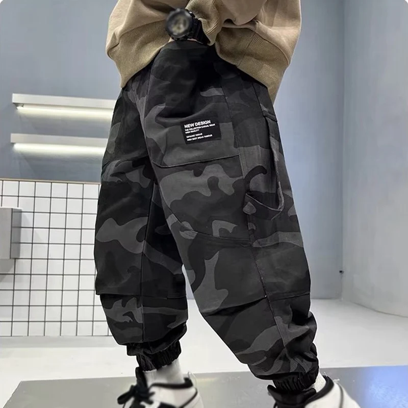 

Boys Girls Cargo Pants Casual Kids Hip Hop Dance Joggers Pants Elastic Waist Outdoor Hiking Baggy Trousers for Child 4-14 Years