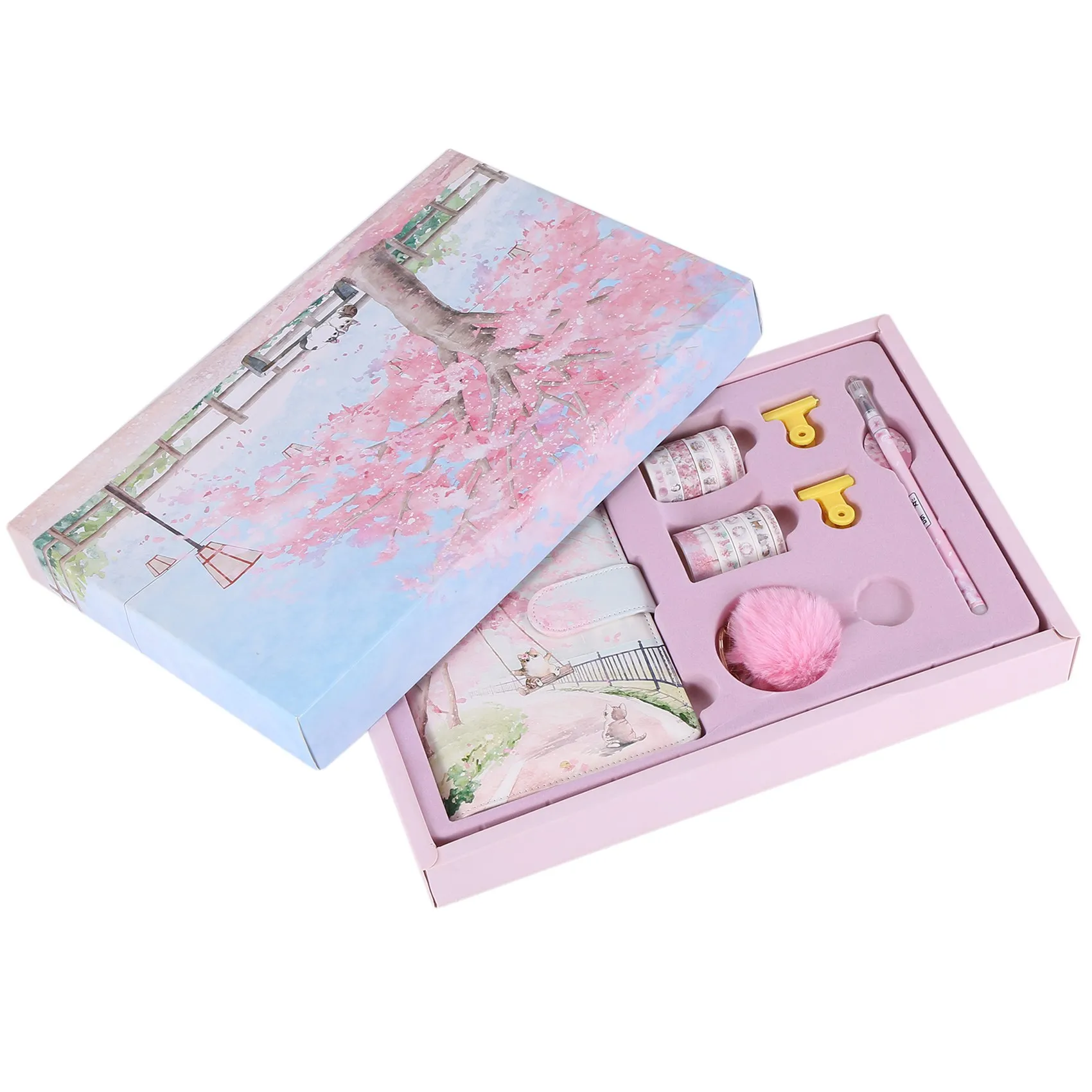 桜の花 80枚 A6 ルーズリーフノート ジャーナル アジェンダ プランナーセット 文房具、手帳-POS