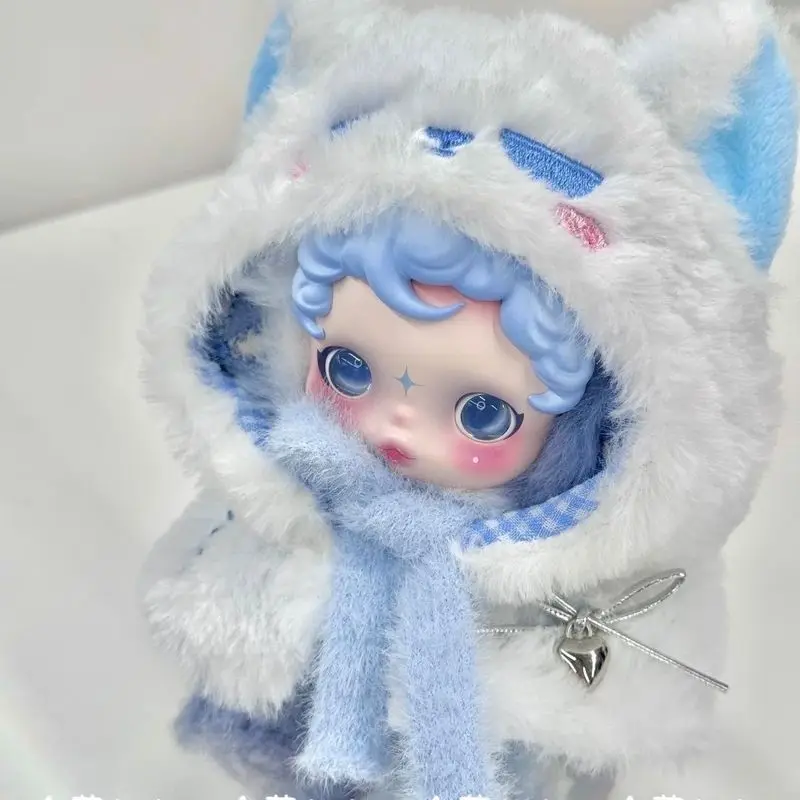 

Suitable for Skullpanda Labubu 3.0 15-17cm Doll Clothing Vinyl Plush Lightweight Garden Winter Blue Fox Cub Outfit Set