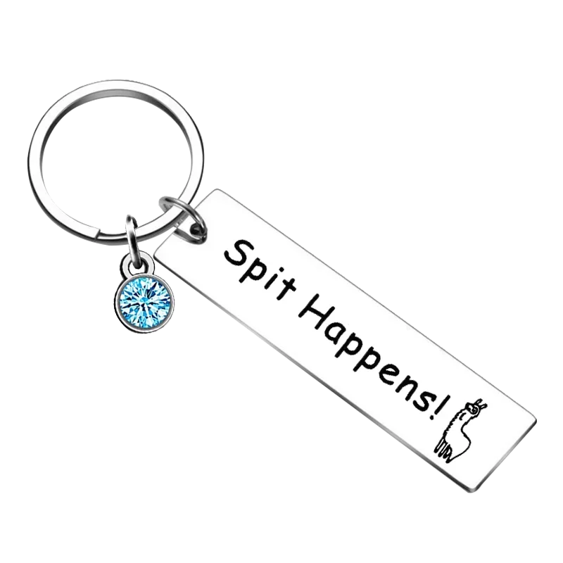 Hot  Spit Happens Alpaca Key Chain Ring Llama keychains pendant Alpaca Themed Gift