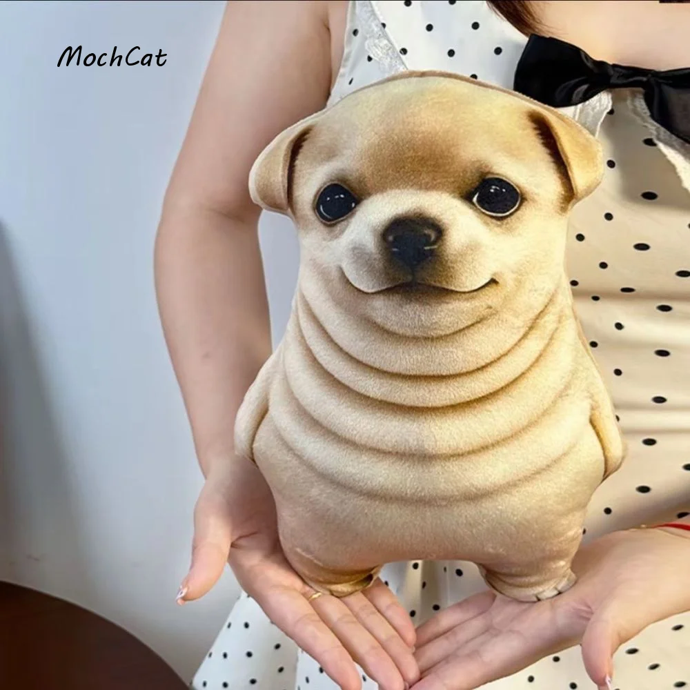 Funny 3D Printing Fat Dog Plush Toy Simulation Abstract Doll Dog Plush Pillow Stuffed Animal Cartoon Dog Cushion Home Decro