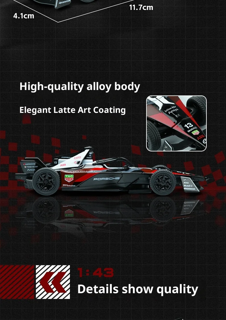 Tsc Speed ​​Card 1:43 Legierungsautomodell Porsche Fe Elektrisches Formel-Rennwagenmodell F1 Ornament Geschenk für Männer – Detail 5
