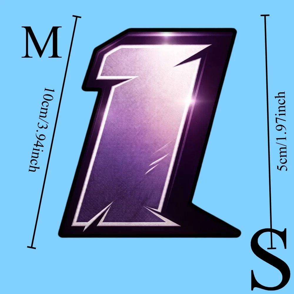 Racing Number Stickers 0-9 Purple Gradient Motorcycle Vinyl Decals Glossy Metallic for Dirt Bike Helmet Racing Decor