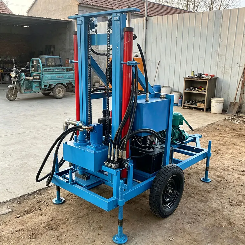 Customized Wheel Hydraulic 30HP Diesel High Efficiency 180M Deep Drilling Fast Hole Forming Water Well Drilling Rig