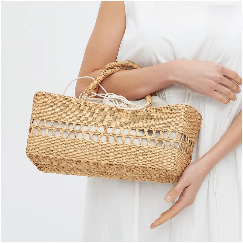 

New Hollow Out Hobo Shoulder Bags Women Summer Beach Woven Straw Bag Large Capacity Purse Handbags bolsa
