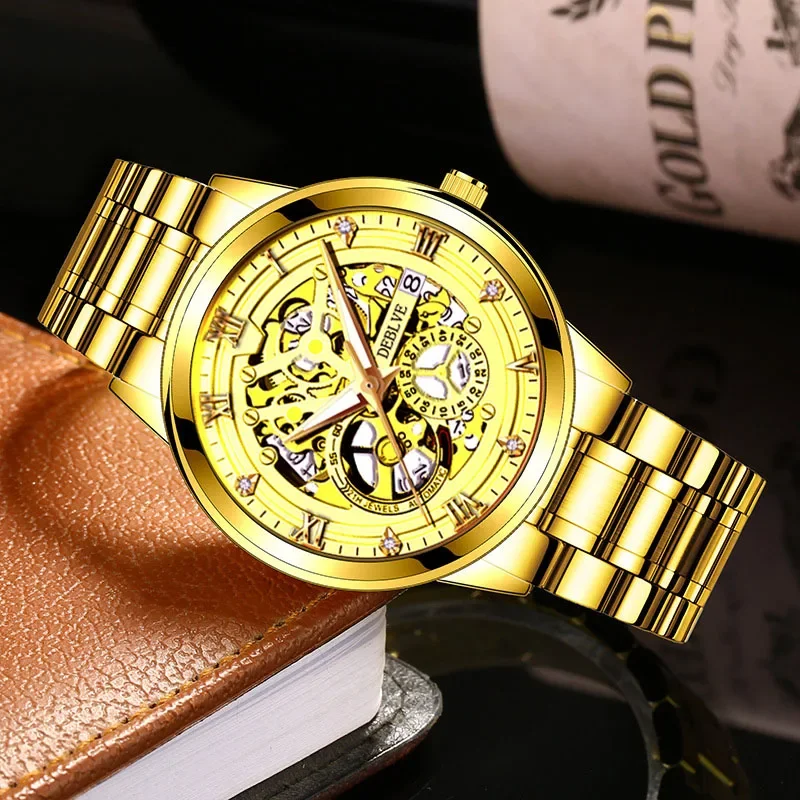 Riem Holle Heren Horloge Luxe Sport Quartz Horloges Volledig Staal Chronograaf Polshorloge Heren Kalender Relogio Masculino