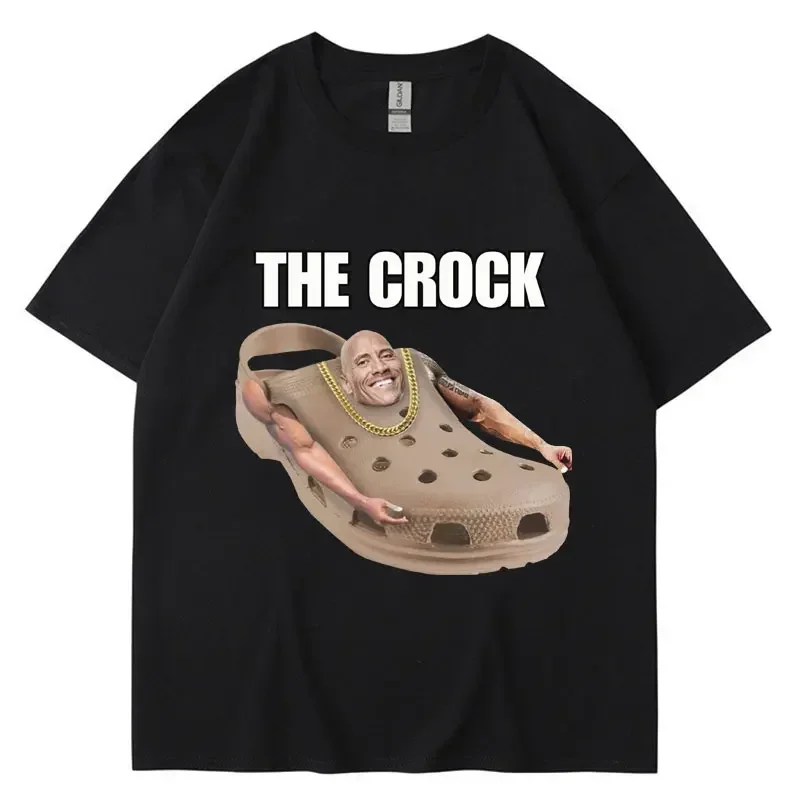 Crock Dwayne Johnson Fun Meme Tshirt Female Joke Humorous Summer Tshirt Oversized Casual Clothes Street Wear