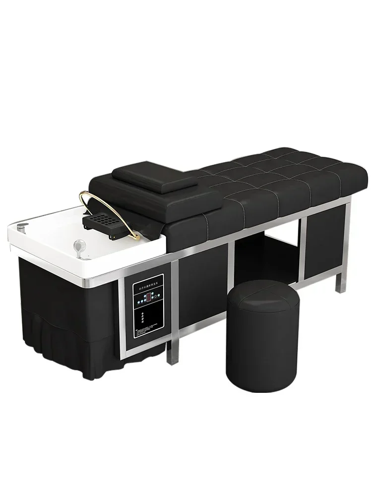 Barber Shop Stainless Steel Hair Care Shampoo Bed. Thai Style Water Circulation Massage Bed for Beauty Salons.