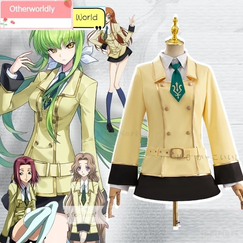 Code C.C C2 Lelouch Cosplay Costume Geass Wig Rebellion Shirley Nunnally Kallen Dress Halloween Cosplay Ashford School Uniforms