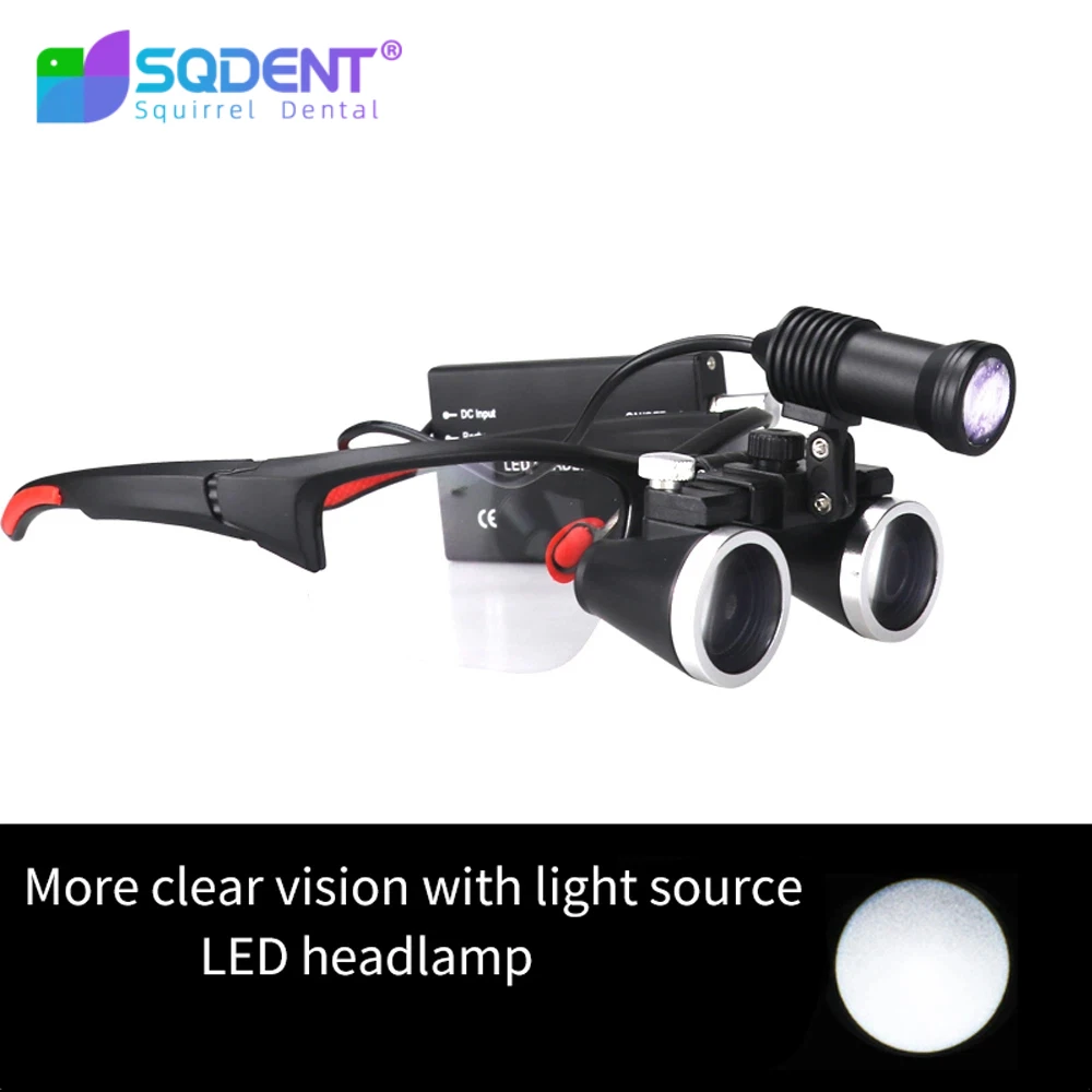 2.5X/3.5X Dental Loupe Magnifier Binocular Magnifier Surgery Surgical Medical Operation Loupe With 5W LED Light Metal Box