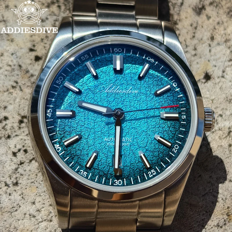 ADDIESDIVE New 39mm Men Automatic Watch Gradient 100m Waterproof 8215 Mechanical Watch Domed Glass Luminous 316L Stainless Steel