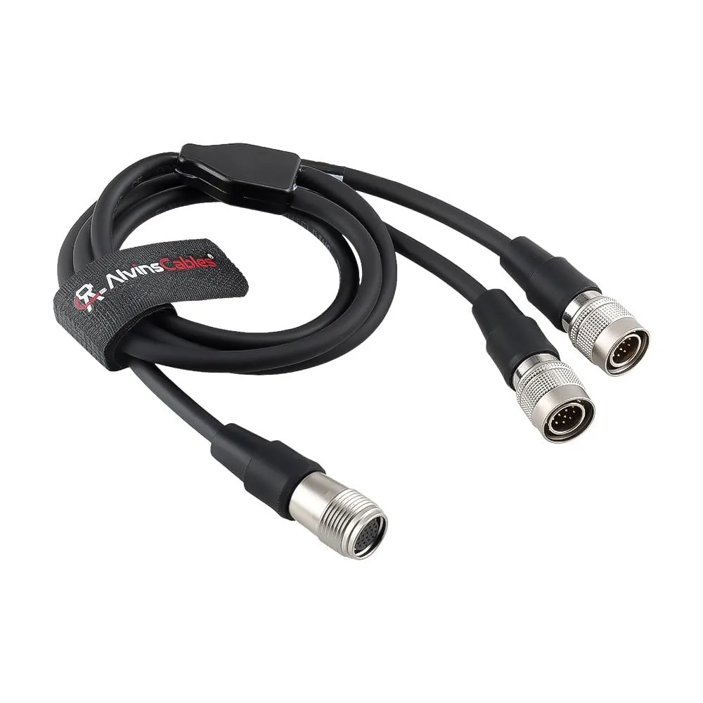 Hirose 20-Pin to 2x 12Pin Zoom Focus Control Cable for Canon CN-E Servo Lenses to ZSG-C10 FPD-400D ZSD-300D Zoom Focus Con. 60cm