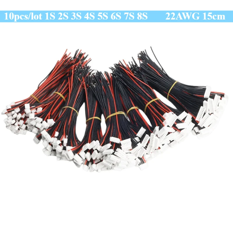 22AWG 15 cm 10 teile/los 1S 2S 3S 4S 5S 6S 7S 8S Lipo Batterie Balance Ladegerät Kabel Imax B6 Stecker Stecker Kabel Luftfahrt RC Modell