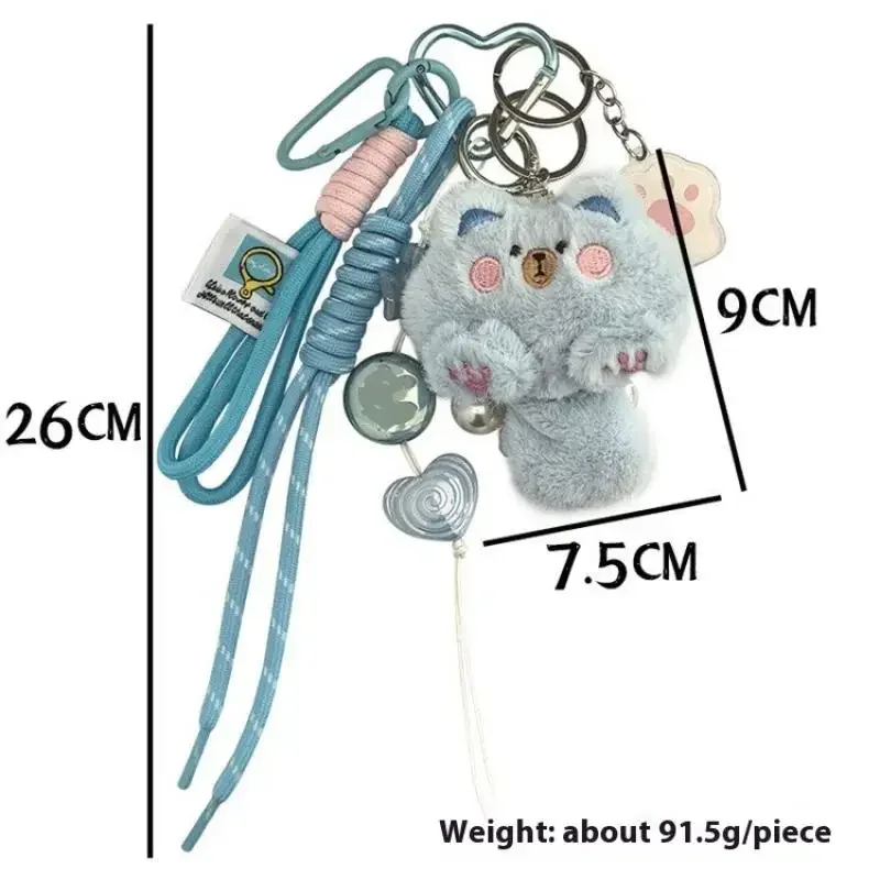 إكسسوارات قطنية لطيفة على شكل قطة كرتونية، حقائب ألعاب قطيفة، سلاسل المفاتيح، المعلقات، الحقائب المدرسية المبتكرة للزوجين