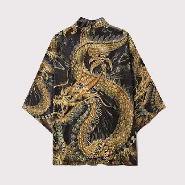 Japanese Dragon Jacket, Kimono Cape, 3D Printed Anime, Japanese Cardigan Top, Cardigan