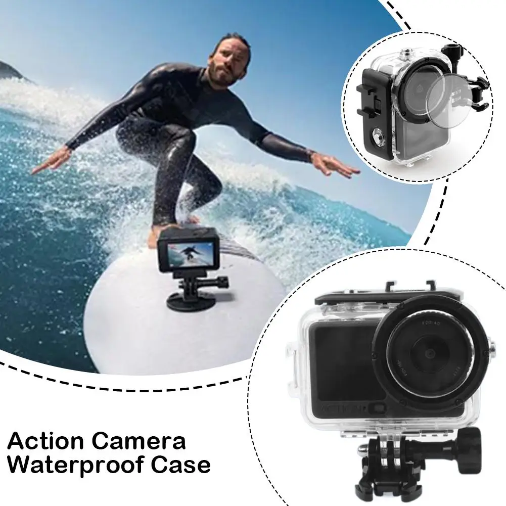 1pc Transparent For DJI Action 6 Action Camera Waterproof Case Sports Camera Waterproof Case Diving Protection Case