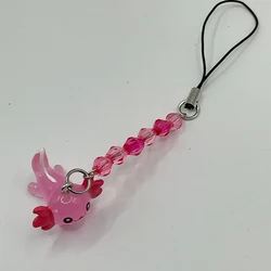 1pcs Cute Resin Axolotl Phone Charm, Kawaii Animal Lanyard Strap, Mobile Phone Chain, Cellphone Accessories
